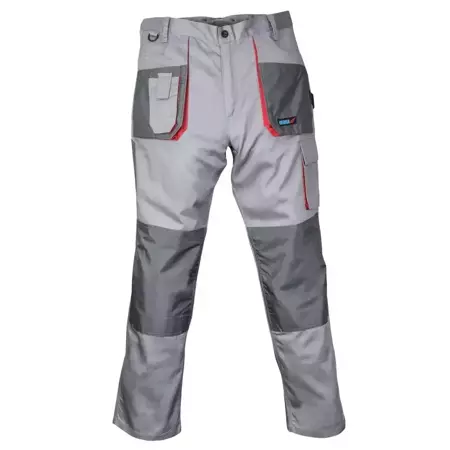 Pantaloni de protecţie mărime XL, gri, greutate 190g/m2, 20% poliester 80% bumbac