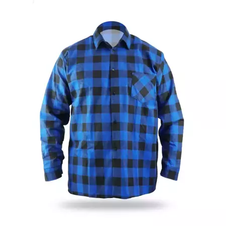DEDRA BH51F2-M голубая фланелевая рубашка, размер M, 100% хлопок