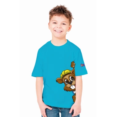 Дитяча футболка DEDRA BH5TKT-6, розмір 6/122см, бірюзова, 100% бавовна