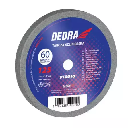 Зачисний круг DEDRA F10010 125x16x12,7мм, шліфувальний пелюстковий DEDRA F10010 125x16x12,7мм, зернистість 60