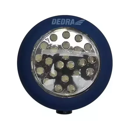 Круглий 24 світлодіодний ліхтар з акумуляторами, гачком, магнітом DEDRA L1000