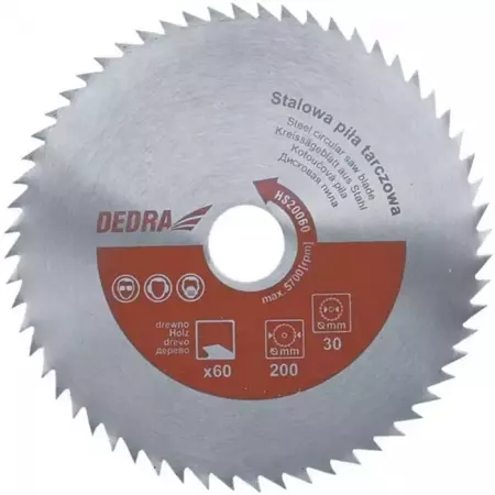 Пиляльний диск DEDRA HS18060 60 зубців, 180x20мм, сталь, 180x20мм