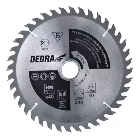 DEDRA H14024D Диск по дереву 24 зуби з твердосплавними напайками, діаметр 140x12,75мм, вiдья